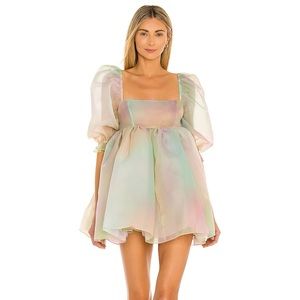 The rainbow puff dress